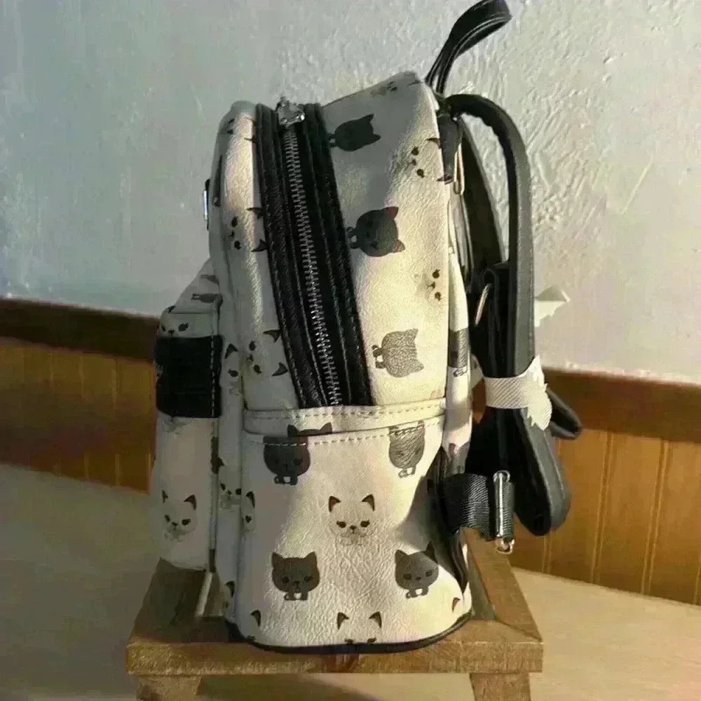 Loungefly Cat Print Faux Leather Mini Backpack/Purse. - Picture 4 of 5